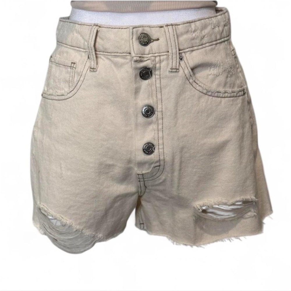 Wild Fable Cream Distressed Jean Shorts